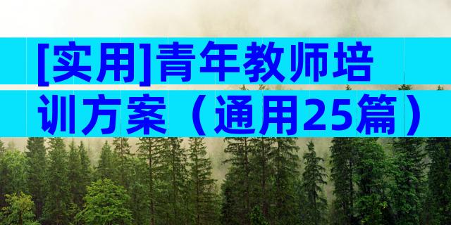 [实用]青年教师培训方案（通用25篇）